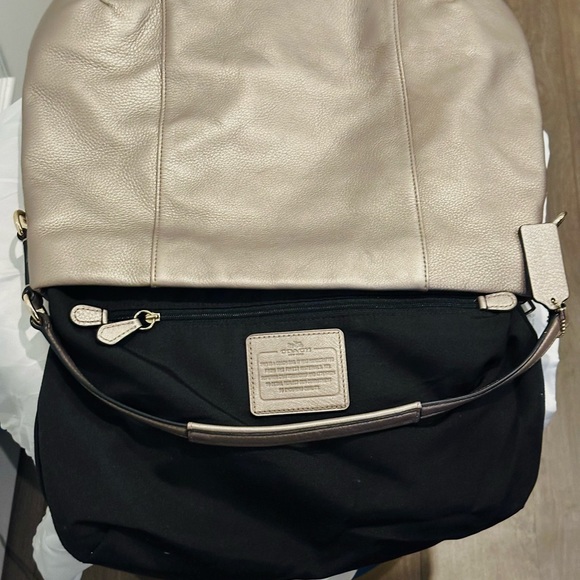 COACH Isabella Shoulder/Crossbody Bag,Pebble Leather,Light Metallic Champagne - Picture 9 of 15